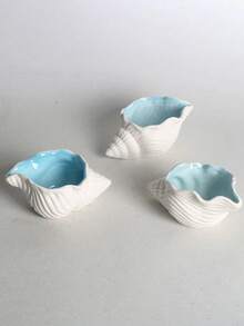 Decorative Ceramic Jewelry Tray, Seashell, Starfish Shaped Trinket Dish, Ceramic Ring Earring Holder, Ocean Theme Decor Plate For Rings, Earrings, Necklaces, Bracelets, Watches, Keys, Home Decor For Bathroom, Bedroom, Office Best - 2pcs - View 2