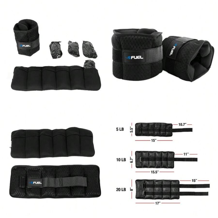 Adjustable Ankle Wrist Weights Pair 2.5lb Each 5lb Total Set For Women Men - 1 - Xem 1