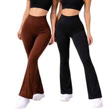 High-Waisted, Ballerina-Style Flare Leggings With Zero Transparency, Ideal For Walking, Training, And Running. - Assorted - View 1