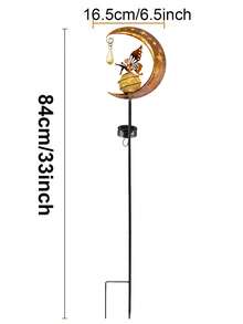 1pc Solar Powered Moon Fairy Garden Light - Elegant Fantasy Design Suitable For Garden Pathways And Gazebos - Fairy Kick - View 7