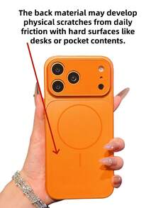 防震磁吸磨砂手机壳,适用于苹果17英寸机型,支持无线充电,大窗口保护壳,生日礼物,周年纪念礼物 - 橘色 - 查看 12