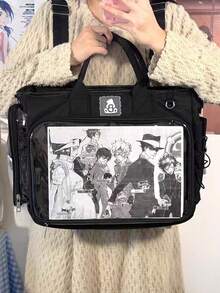 1个日式女学生大容量背包，多口袋隔层，可调节抽绳侧袋，透明DIY窗口装饰，适合装书、笔记本电脑、旅行，可用作背包、单肩包、斜挎包、手提包、痛包，是日常通勤、购物、旅行、展示动漫周边产品的理想之选。 - 彩色 - 查看 9