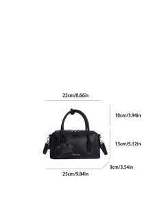 Women's Pillow Handbag, Fashionable Minimalist Elegant Large Capacity Shoulder Bag, Black - Black - View 8