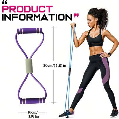 Banda de resistencia de yoga en forma de 8, banda elástica de estiramiento para estirar la espalda, dar forma y entrenamiento de fuerza. Correa, cuerda, pecho, brazo y equipo de fitness para estirar los hombros, apto para entrenamiento en casa, terapia física y entrenamiento de fuerza, práctica de yoga, aplicable para gimnasio, hogar y uso al aire libre