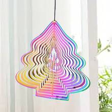 Gradient Xmas Tree Wind Spinner Stainless Steel Whirligig Wind Chimes Suncatcher Garden Hanging Sculptures Windmill Wedding Window Decor With Swivel Hook - Christmas Tree Elk - View 3