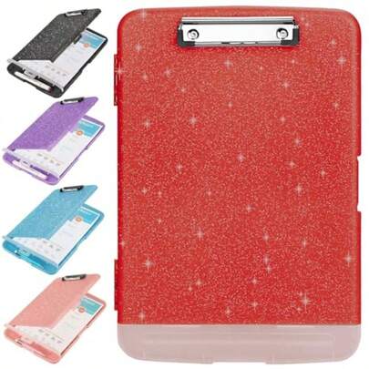 SFLHHDM クリップボード a4 クリップファイル A4 バインダー 多機能 ファイルボード 2つ折り 壁掛け 書類ケース メモ帳用 フォルダ ファイル プラスチック ケース ペンホルダー 付き ノートカバー ワードパッド 丈夫 持ち運び 書類整理 資料ケース フォルダー 収納 オフィス用品 会議パッド 便利 横向き 赤色