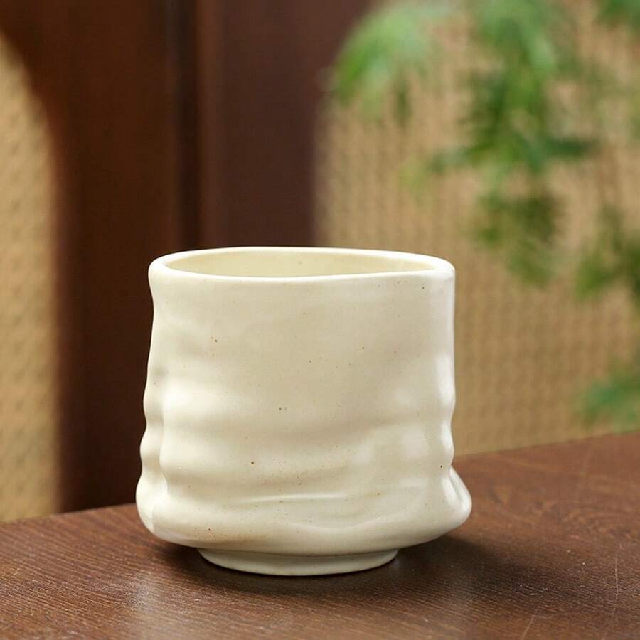 Cốc cà phê màu trắng sữa kiểu cổ điển 220ml với các đốm mực nung, cốc gốm thô chất lượng cao dành cho espresso và latte kiểu Ý. - Phong cách cổ điển - Xem 1