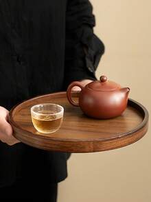 Walnut Color Tray With Cushion, Suitable For Displaying Food, Snacks, Drinks, Sushi, Steak, Pizza, Desserts, Cakes, Bread, Breakfast Tray, Coffee Tray, Tea Tray, Dining Tray, Applicable For Restaurant Kitchen - Maroon - View 8