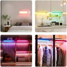 Luz de ambiente RGB - Linterna de gradiente colorido ajustable, carga USB, luz de inducción magnética, adecuada para múltiples escenarios de uso en sala de estar, cocina, dormitorio, armario, gabinete de vino, estudio y pasillo, luz decorativa de ambiente - Multicolor - Ver 6