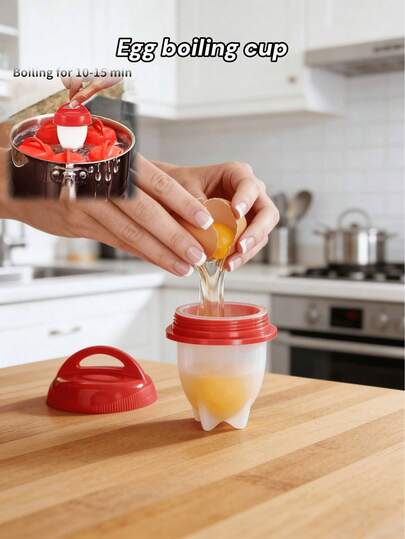 1 pieza Hervidor de huevos de silicona antiadherente - Una herramienta de cocina fácil de usar para hervir y cocinar al vapor, taza de vapor, taza de huevo para el desayuno fácil de limpiar, hervidor de huevos de silicona antiadherente, taza de desayuno práctica para preparar comidas, cocedor de huevos