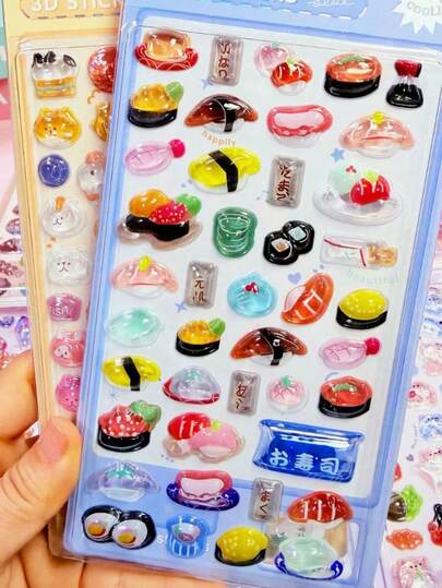 3D Food Stickers, Suitable For DIY Crafts, Sticker Games, Office And School Decoration, Can Be Used To Decorate Phone Cases, Guitars, Etc.
