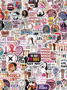 200张女权主义贴纸，美观实用，可用于冰箱、手机、吉他、摩托车、行李箱等，卡通图案，趣味十足，也可用于Kindle、剪贴簿、笔记本电脑等。 - 1 Set - 查看 1