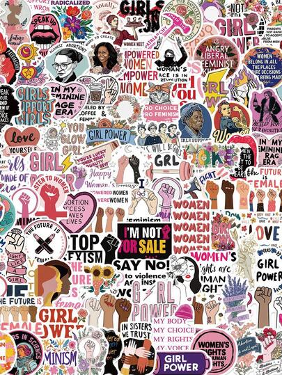 200 Miếng Dán Nữ Quyền Thẩm Mỹ Dán Tủ Lạnh, Điện Thoại, Đàn Guitar, Xe Máy, Vali, Hình Hoạt Hình, Hình Dán Vui Nhũ, Đồ Dùng Sổ Lưu Niệm, Nhãn Dán Máy Tính Xách