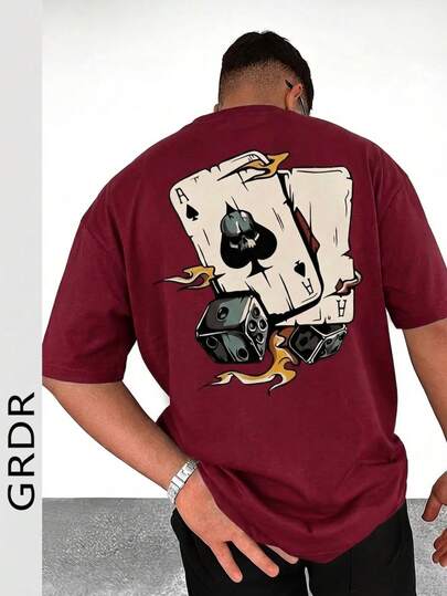  GRDR 男士个性化印花短袖T恤，舒适透气，适合夏季穿着，引领时尚潮流