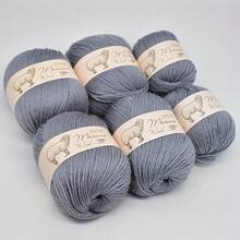 【柔软美利奴羊毛线】6卷100%美利奴羊毛线 | 柔软舒适，适合编织毛衣、围巾、帽子、工艺品 - 总重500克/1.1磅 - A - 查看 4