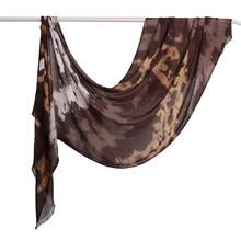 1pc New Linen Gradient Blue Scarf, Vintage Versatile Printed Long Pleated Scarf For Women, Autumn/Winter - Multicolor - View 16