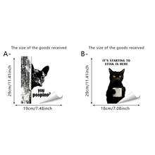 1/2pcs Funny Black Cat Toilet Sticker,It Is Starting To Stink In Here Humorous Decal For Bathroom Restroom Lid Decoration,Waterproof PVC Wall Art Room Decor - Funny Toilet Stickers - View 8