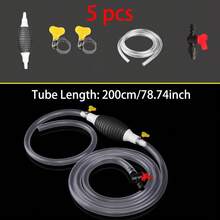 5pcs Portable Siphon Pump Set (Includes 39.37inch/78.74inch Hose X1, Pump X1, 2 Clamps, 1 Flow Control Valve), Suitable For Transferring Oil, Water, Fuel And Other Liquids, Fuel Transfer Pump, Oil Suction Hose, Oil Pump, Water Pump, Liquid Transfer Pump, Vehicle And Motorcycle Repair Accessories - Multicolor - View 13