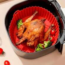 Kit 6 Formas de Silicone para Air Fryer com Alça, Tamanhos Variados, Antiaderente e Lavável - Redondo - Visão 9