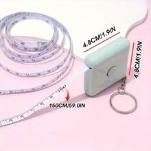1pc Best-Selling Compact Square Retractable Tape Measure Keychain - Auto-Retract, Portable Mini Size, Suitable For Clothing And Body Measurement, Available In 3 Colors. This Tape Measure Is Very Suitable For Body Measurement And Can Be Used All Year Round. - Multicolor - View 5