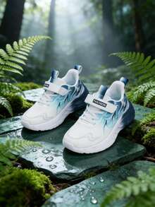 四季皆宜的休闲运动滑板鞋，适合青少年、大学生、户外休闲运动鞋、跑步鞋、徒步鞋，采用魔术贴搭扣设计，方便穿脱，轻便透气。 - 藍色 - 查看 5