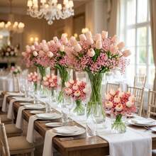 Artificial Flowers Home Decor Tulip 10pcs Baby's Breath 30pcs A Bouquet Of Flower Table Centerpieces For Weddings Living Rooms Summer - Multicolor - View 5
