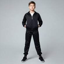Moda Infantil Chimpa  Conjunto com blusa e calça infantil menino e menina unisex - Preto - Visão 2