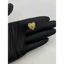 1 Pair Vintage Elegant Earrings Heart-Shape Asymmetrical Carving Decor Stud Earrings Personalized Jewelry For Women's Daily Party Wedding Gift - Vàng - Xem 2