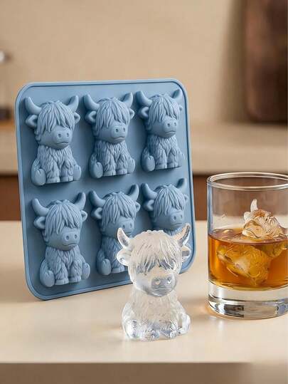3D可爱奶牛造型硅胶托盘 - 适用于家庭、水果搭配、厨房用具、厨房配件、俱乐部和户外夏季饮品制作及烘焙。这款硅胶托盘也适合作为复活节、母亲节、父亲节礼物和节日装饰品。