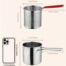 Nồi lọc dầu đa năng dung tích lớn bằng thép không gỉ 304, dùng để lọc dầu ăn, hứng mỡ thịt xông khói, có lưới lọc, thích hợp cho rổ chiên nhà bếp, nồi lọc dầu 3 trong 1 dùng cho nồi chiên ngập dầu. - Bạc - Xem 16