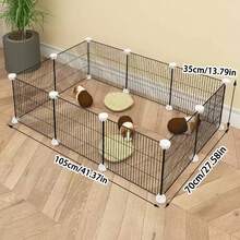 宠物猫咪围栏，高密度网格互锁魔术贴笼子，兔子松鼠小型动物幼犬围栏，防逃脱 - 彩色 - 查看 3