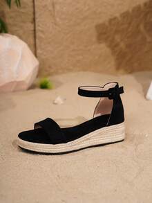 Women's Platform Thick Bottom Sandals, Suitable For All Seasons Wear, Vacation, Party, Casual, Beach - Black - View 8