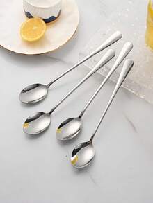 4pcs Long Handle Iced Tea Spoons, 7.8 Inch Length, Coffee Spoon, Ice Cream Spoon, Mixing Spoon, Stainless Steel Cocktail Stirrer - Multicolor - View 10