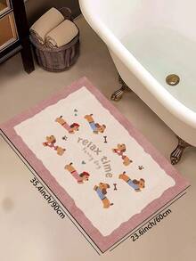 1 pieza Alfombra de baño con estampado de cachorro rosa, antideslizante y súper suave, para decoración del hogar, felpudo, alfombra absorbente de agua para el baño, de pelo corto, con respaldo de goma, para baño, dormitorio, cocina, entrada, uso interior y exterior, accesorios y decoración de baño, regalo perfecto para un nuevo hogar. - Rosa - Ver 11