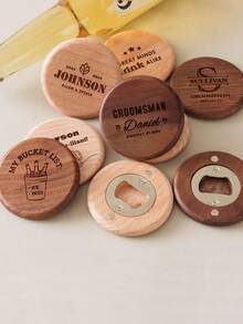1pc Engraved Magnetic Bottle Opener, Wedding Favor, Magnetic Fridge Bottle Opener, Men's Gift, Customized Bottle Opener, Birthday Party Guest Gift, Birthday Party Souvenir, Customized Bottle Opener, Thank You Gift, Wedding Favor, Wedding Magnet, Personalized Wedding Favor, Gift For Him, Gift For Her, Girlfriend, Boyfriend, Family, Friends - Multicolor - View 9