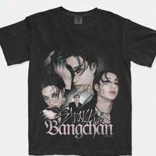 STRAYs KIDsS Bangchan 'SKZ It Tape Do It' Graphic T Shirt, Bangs Chans Do It Album Tee, Stay Kpop Fan Me Teen Girls Clothing Tween Boys T-Shirts Ropa Para Niña Young Girls T-Shirt Matching Family Outfits Anime Clothes Gift For Boys & Girls - 黑色 - 查看 1
