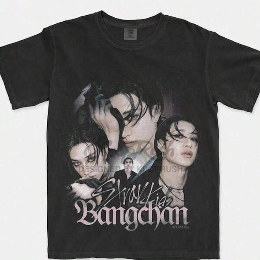 STRAYs KIDsS Bangchan 'SKZ It Tape Do It' Graphic T Shirt, Bangs Chans Do It Album Tee, Stay Kpop Fan Me Teen Girls Clothing Tween Boys T-Shirts Ropa Para Niña Young Girls T-Shirt Matching Family Outfits Anime Clothes Gift For Boys & Girls - 黑色 - 查看 1