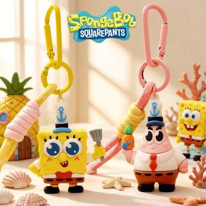 SpongeBob SquarePants 海绵宝宝可爱卡通人物主题派对拍手手链 - 创意收藏拍手手链，随机角色颜色和款式，包括海绵宝宝、章鱼哥、珊迪、痞老板、蟹老板，派对礼品、生日派对礼物、派对装饰、男女通用。新年礼物、情人节礼物，[随机款式]