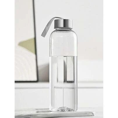 3 Tamaños de Botellas de Agua de Vidrio Borosilicato Reutilizables con Tapas y Correas, a Prueba de Fugas para Deportes, Camping y Oficina