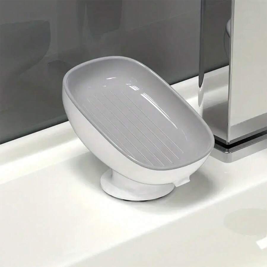 1 khay đựng xà phòng phòng tắm mùa hè, giá đỡ xà phòng gắn tường, đế hút chống trượt, phụ kiện phòng tắm phong cách tối giản. - A - Xem 1