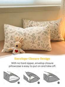 Bộ 4 món ga trải giường in họa tiết lá cây lấy cảm hứng từ thiên nhiên, chất liệu sợi mềm mại và thoải mái, hai lớp vải gạc (1 ga trải giường + 1 ga phủ + 2 vỏ gối, không kèm ruột chăn, họa tiết vỏ gối được cắt ngẫu nhiên) - Màu cà phê - Xem 9