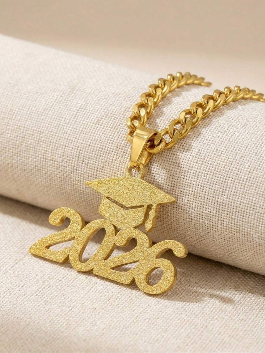 1pc Graduation Cap Pendant Necklace For 2026 Kids Boys Girls Classmates Friends Graduation Season Jewelry Accessory Gift - Multicolor - View 1
