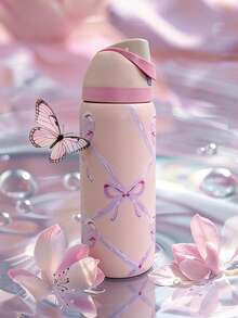 OwaIa(Sugar Fairy)Outdoor Sports Bottle,32oz/945ml Double Wall Vacuum Insulated Outdoor Cycling Water Bottle,Stainless Steel Heat Resistant Ice Water Cup With Straw,Can Keep Hot Or Cold Drinks Hot For 8-12 Hours,100% Leak Proof Outdoor Hiking Water Bottle,One Hand Press Open Lid,Capable Of Holding Frozen Beverages.Exquisite Appearance,Meticulous Workmanship,Suitable For Outdoor Camping,Mountaineering,Gym,Cycling And Travel - 粉紅色蝴蝶 - 查看 2