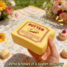 Juguete de apretón de lenta recuperación súper suave en forma de bloque y barra de mantequilla, juguete antiestrés de Squishy, cosas lindas, Nee Doh, Squishy de queso, Squishy de bollo - A - Ver 4