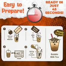 5 Packs Taro Mango Honeydew Strawberry Bubble Tea Kit Set With Extra Rich Tapioca Pearls Straws - Mix Fruity - View 3