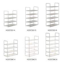 Zapatero apilable de 6 niveles - Estantería de almacenamiento para la entrada que ahorra espacio | Organizador de plástico multicapa - Apilable, transpirable y de alta capacidad de carga - Estante para calzado ajustable y expandible - Gris - Ver 4