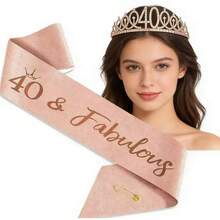 60th Birthday Decorations For Women, Including 60th Birthday Crown/Headpiece, 60th Birthday Gifts For Women,Beach,Wedding,Party,Accessories - 60 - View 5