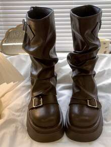 Women Equestrian Boots - 棕色 - 查看 4