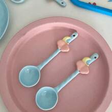 Star Moon Spoon Household Kitchen Tableware Ceramic Coffee Spoons Cute And Girlish Underglaze Color Creative Cartoon Small Scoop - 查看 7