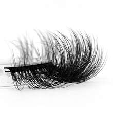 Lông mi giả 5D giả lông chồn, 10 cặp, kiểu đan chéo mềm mại, tự nhiên, dày và bồng bềnh, thích hợp sử dụng hàng ngày. - màu đen - Xem 8